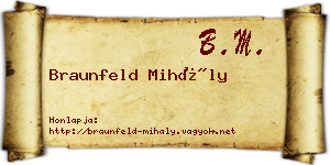 Braunfeld Mihály névjegykártya
