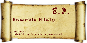 Braunfeld Mihály névjegykártya