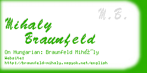 mihaly braunfeld business card